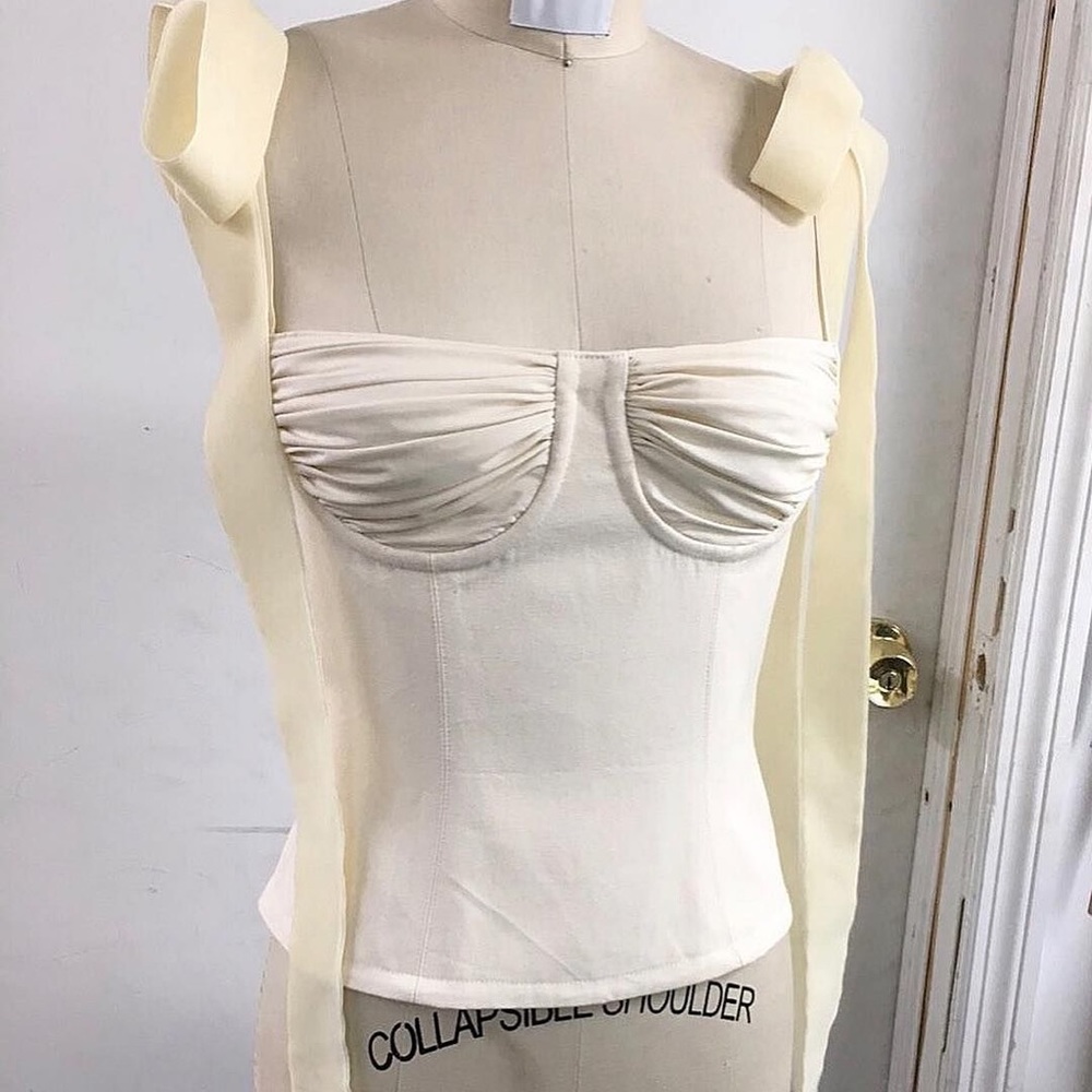 Orseund Iris canvas bustier velvet straps size XS